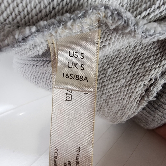 Anthropologie Jason  Yun Peace Dove Ruched Gray Pullover Sweatshirt Size Small - Picture 4 of 14